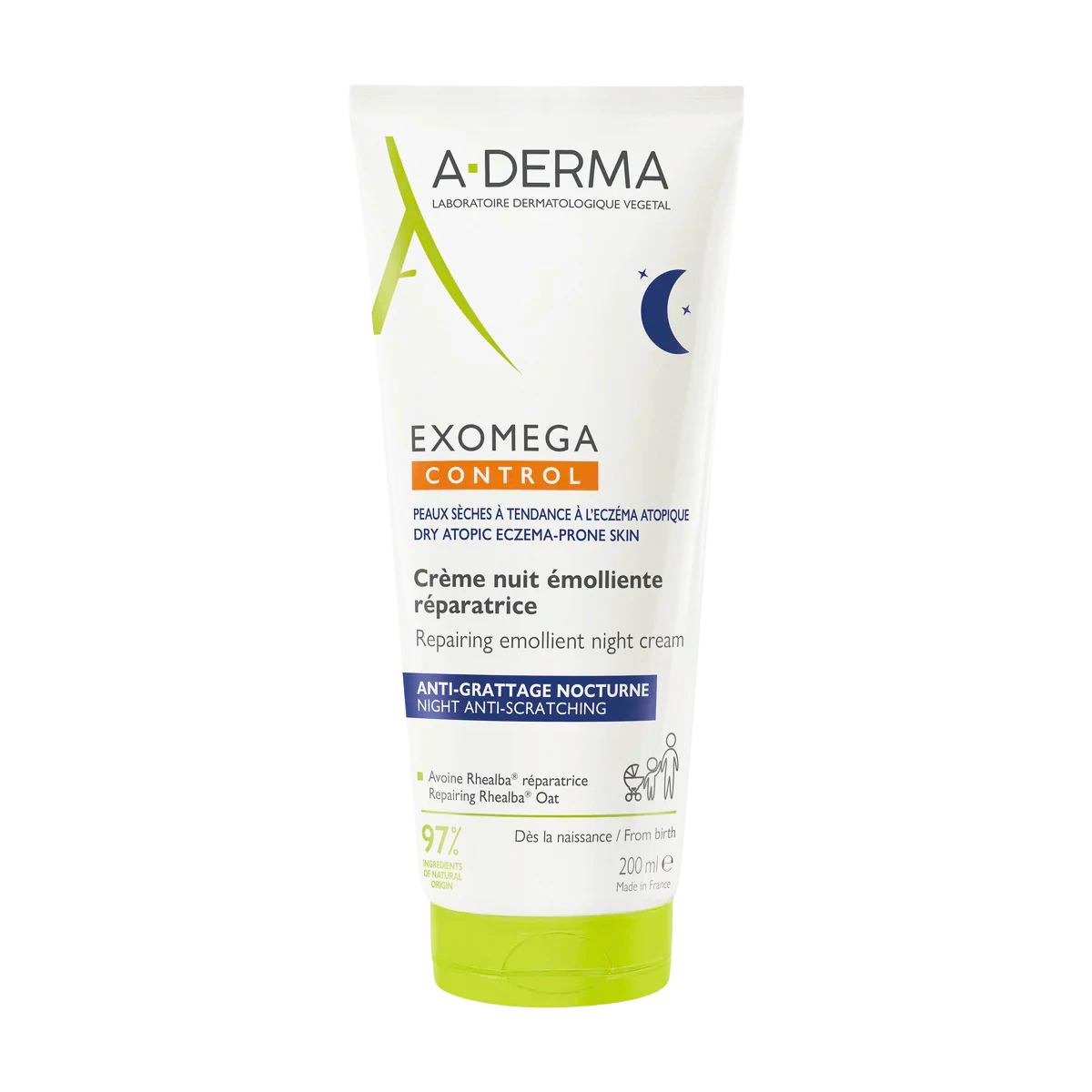 A-Derma Exomega Control Crema de Noche Emoliente 200ml - Derma y Laser Boutique