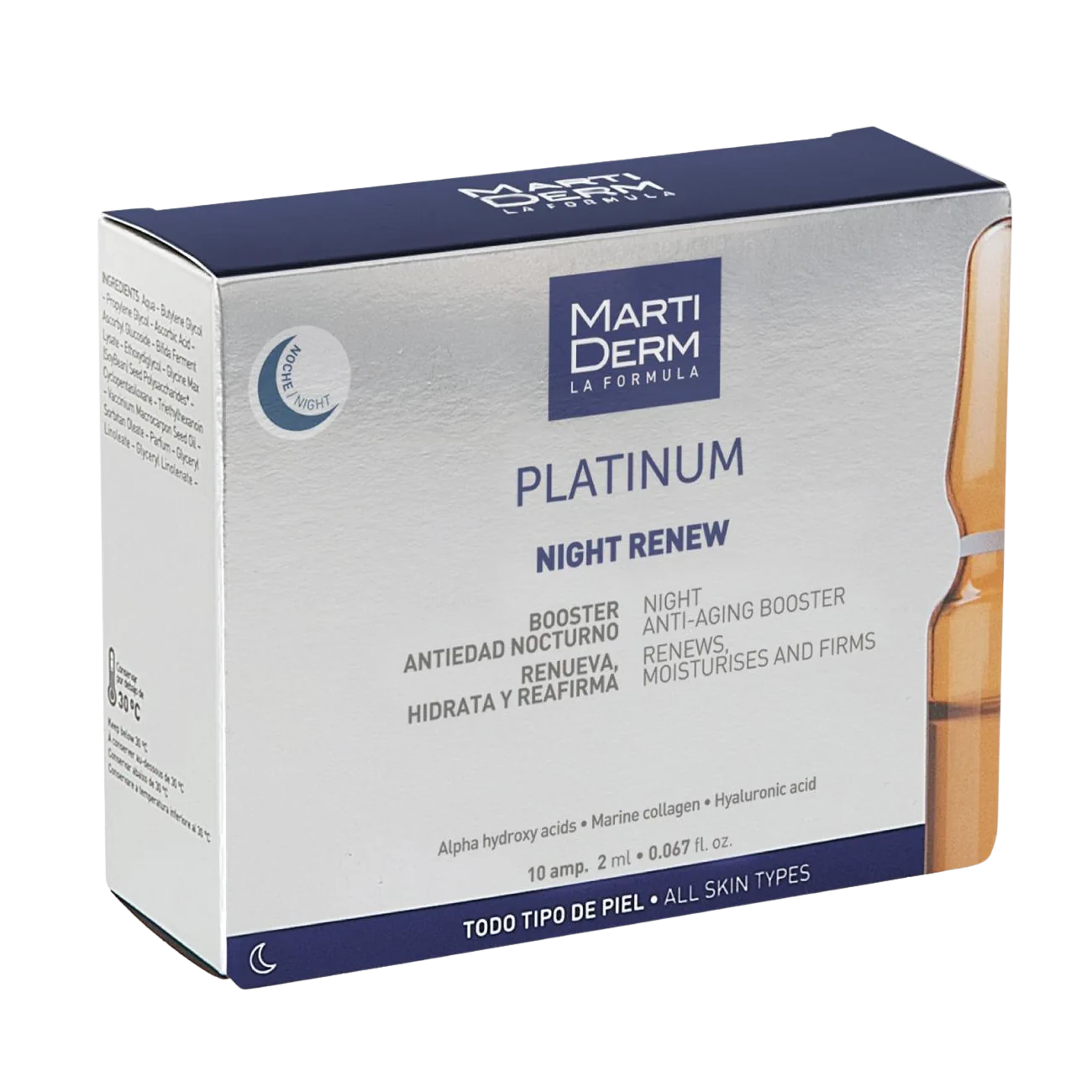 MartiDerm Platinum Night Renew Ampolletas
