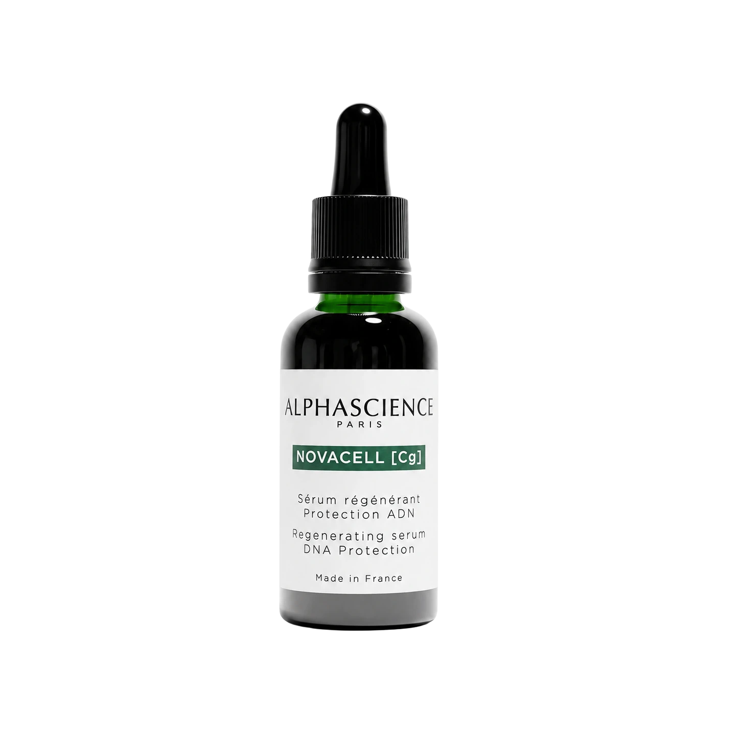 Frasco de sérum Alphascience Novacell [Cg] 30ml. Tratamiento antiedad con vitamina C para firmeza y longevidad celular.