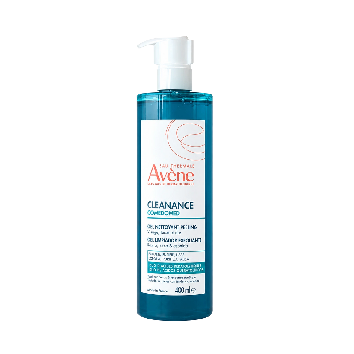 Avène Cleanance Comedomed Gel Peeling 400ml. Limpiador exfoliante anti-imperfecciones para acné.