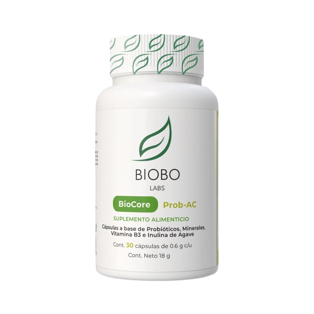 Cápsulas Biobo Labs Biocore PROB-AC, suplemento probiótico con zinc para combatir el acné