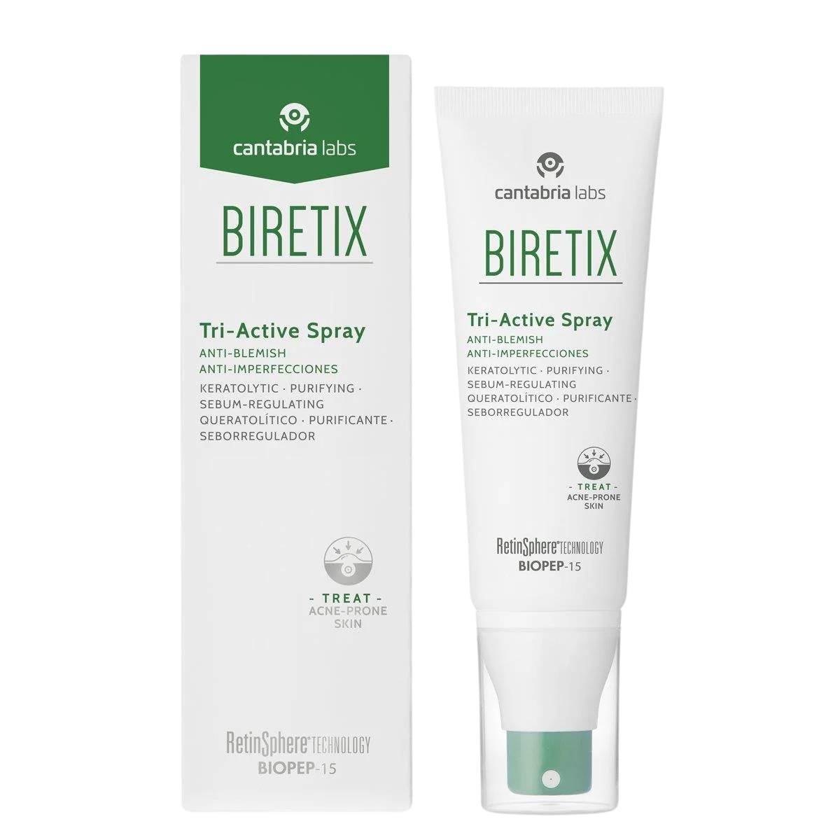 Cantabria Labs Biretix Tri-Active Spray Corporal anti-acné 100ml - Derma y Laser Boutique