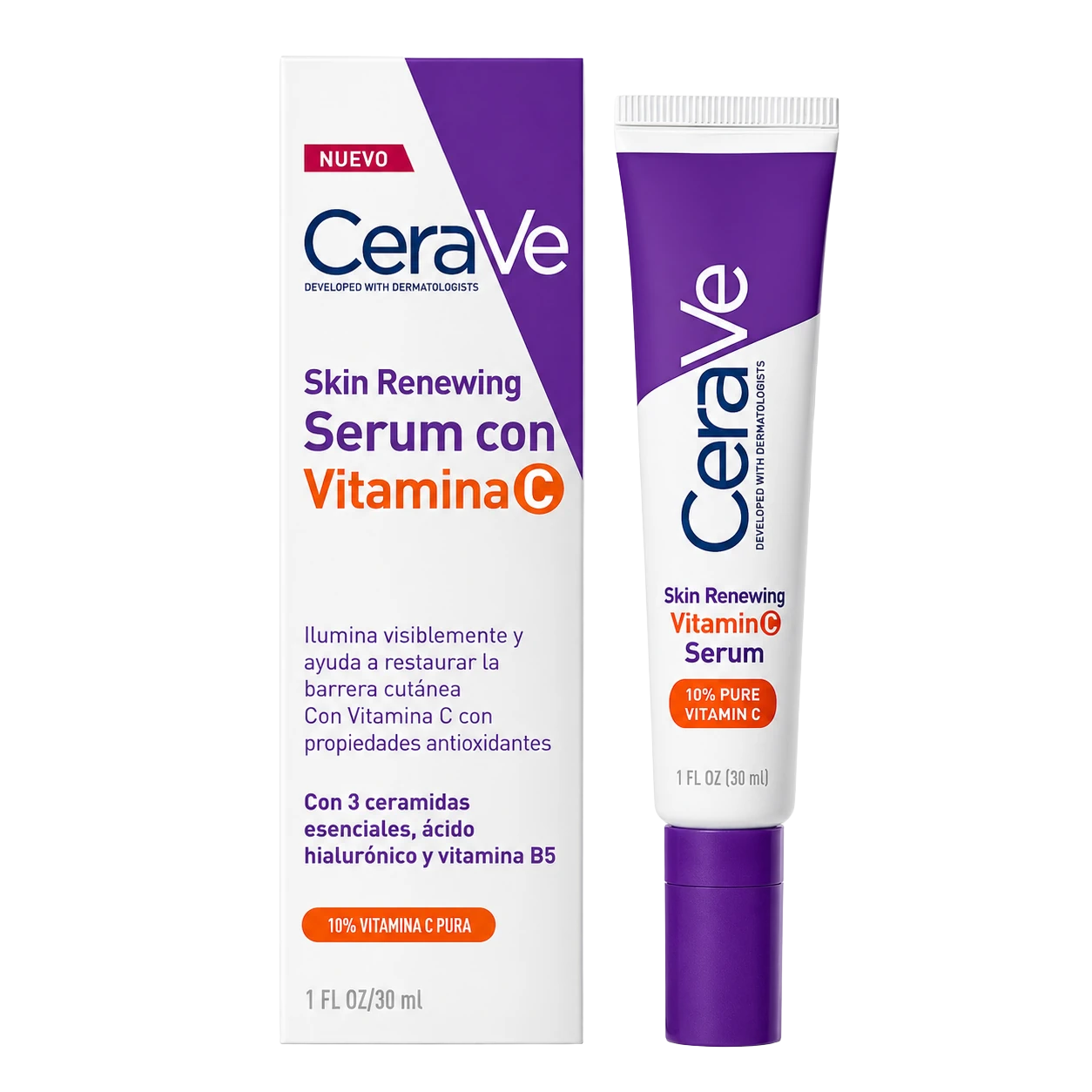 CeraVe Skin Renewing Sérum con Vitamina C 30 ml antioxidante facial con ceramidas