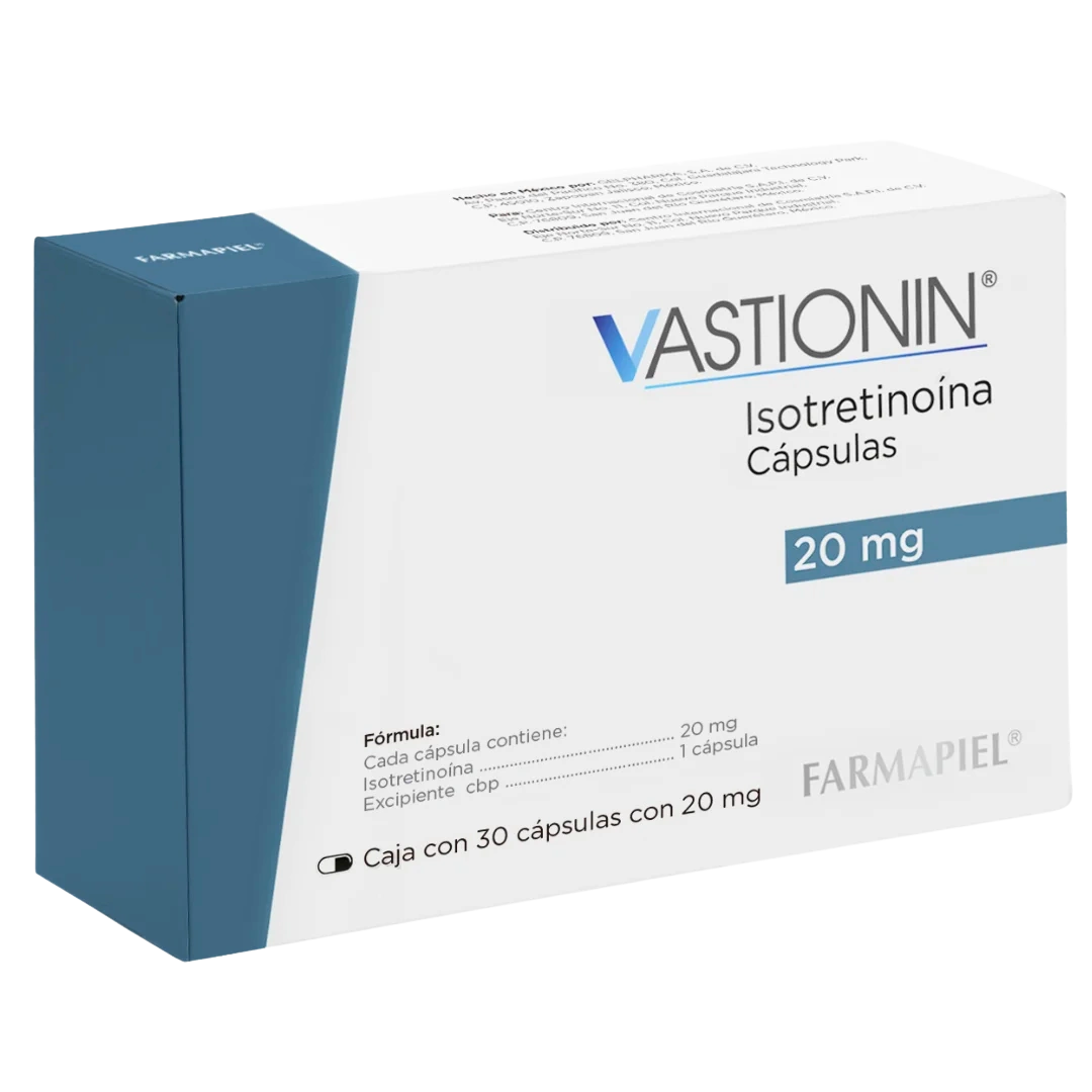 Farmapiel Vastionin (isotretinoína) 20 mg 30 caps - Derma y Laser Boutique