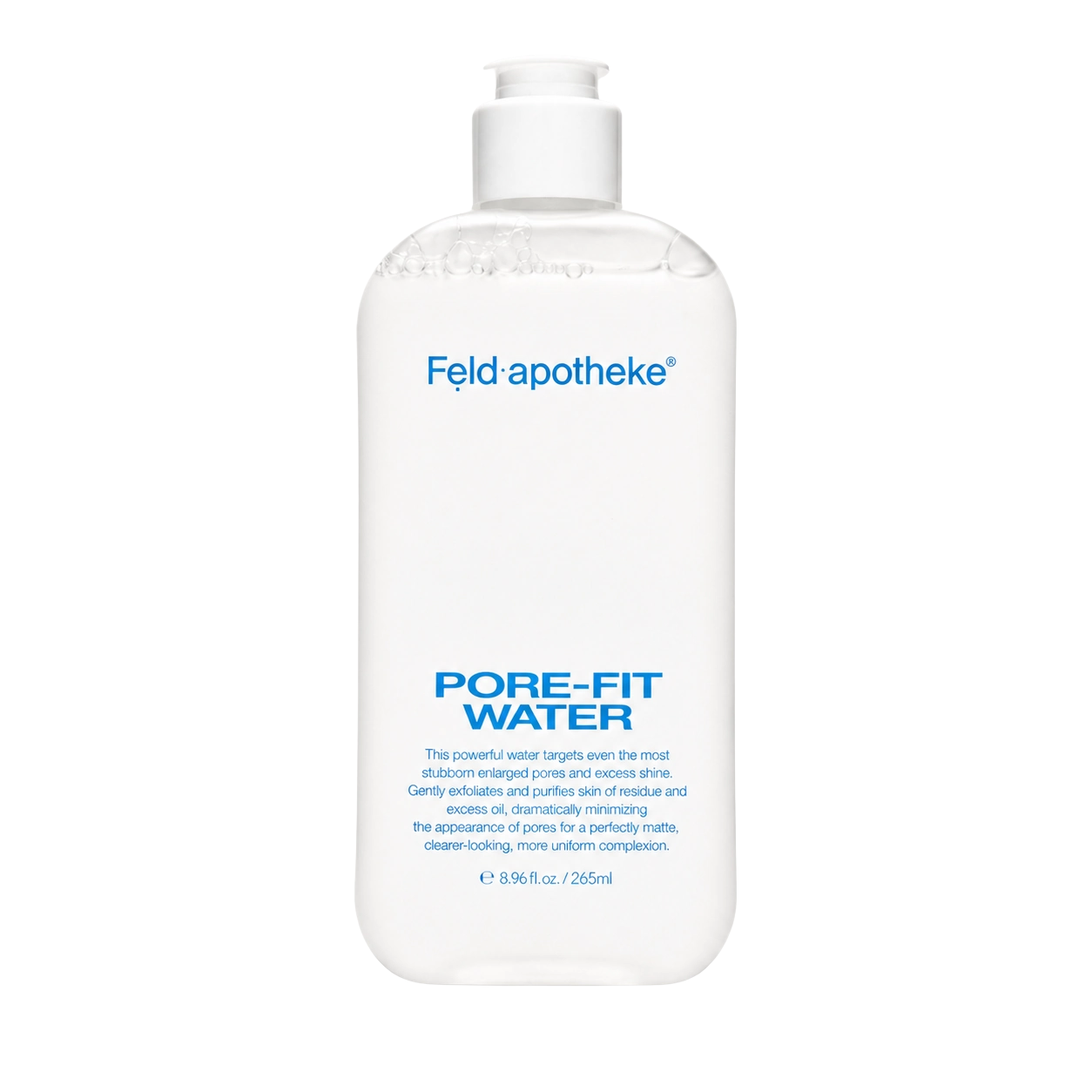 Feld Apotheke Pore-Fit Water 265 ml para minimizar poros, controlar brillo y purificar piel grasa o mixta