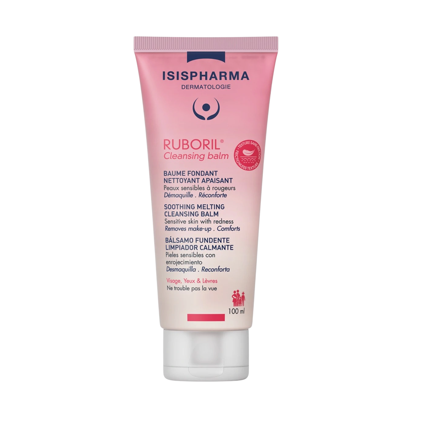 Tubo Isispharma Ruboril Cleansing Balm 100ml, bálsamo fundente desmaquillante para piel sensible y rojeces