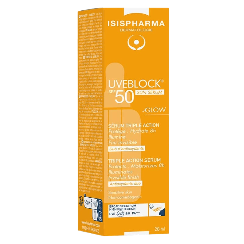 Isispharma Uveblock Sun Serum Glow SPF50 28ml - Derma y Laser Boutique