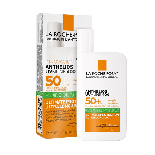 Protector solar La Roche-Posay Anthelios Uvmune 400 Oil Control Fluido FPS 50+ 50ml para piel mixta a grasa
