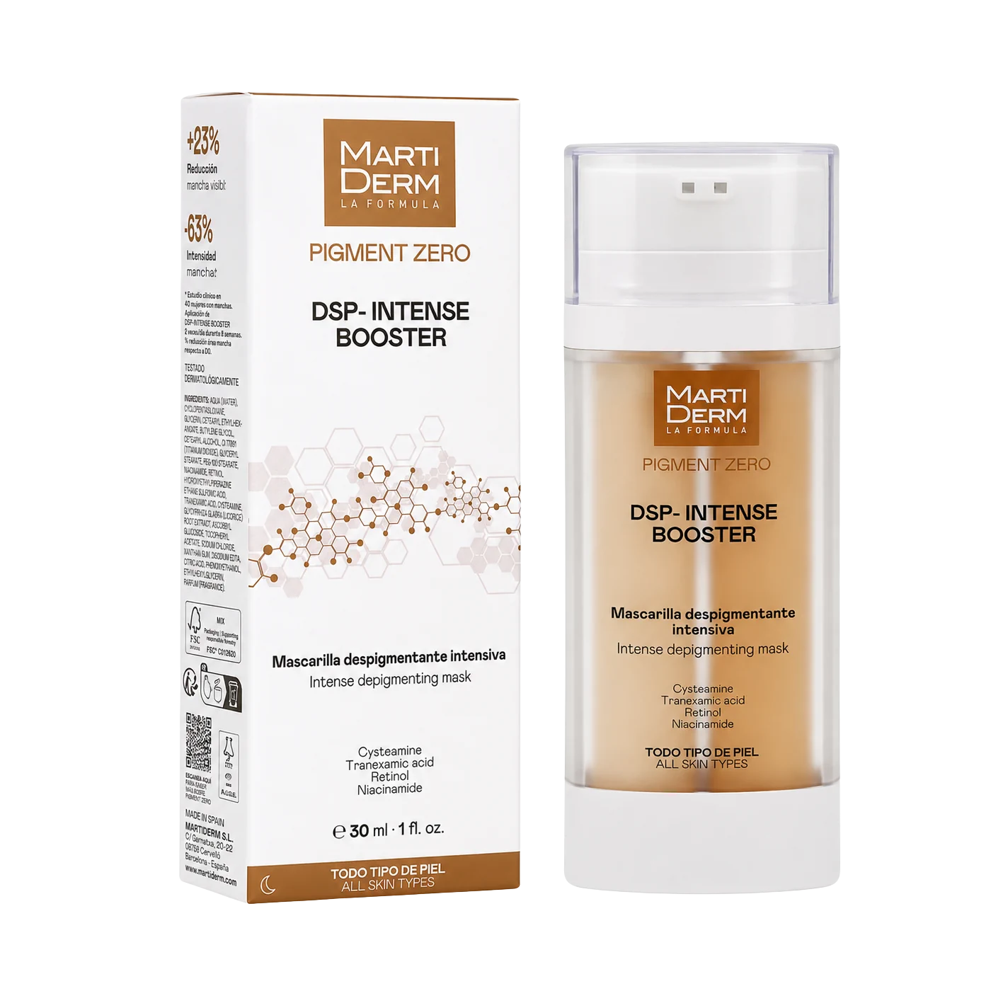 MartiDerm Pigment Zero DSP-Intense Booster mascarilla despigmentante bicámara de 30 ml