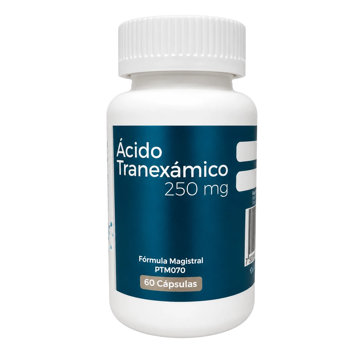 Ácido Tranexámico 250 mg fórmula magistral en frasco de 60 cápsulas