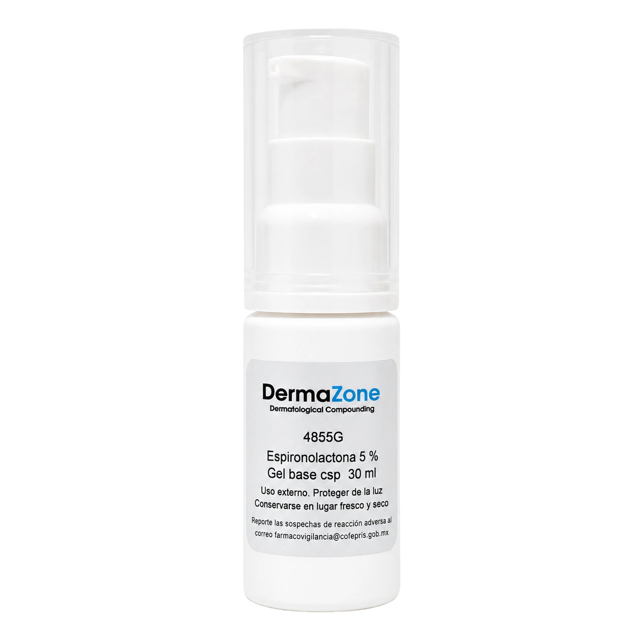 DermaZone Espironolactona 5% gel base csp 30 ml en envase airless