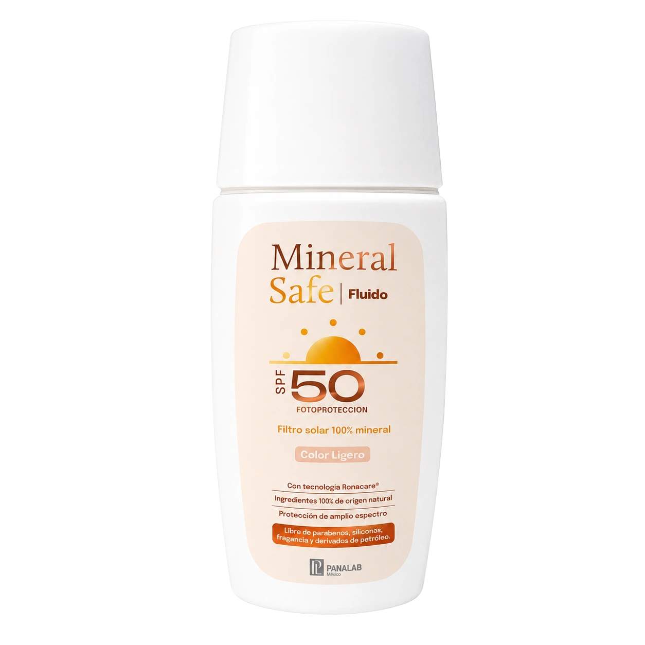 Panalab Mineral Safe Fluido Color Ligero SPF50 protector solar mineral facial