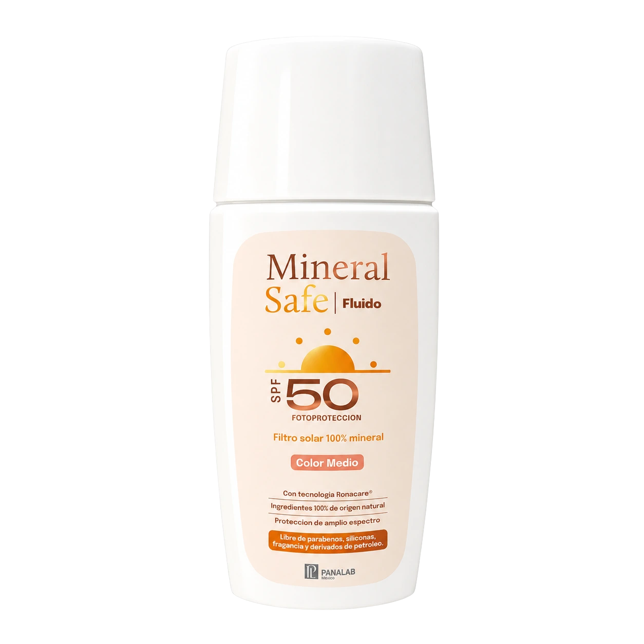 Panalab Mineral Safe Fluido Color Medio SPF50 protector solar mineral facial