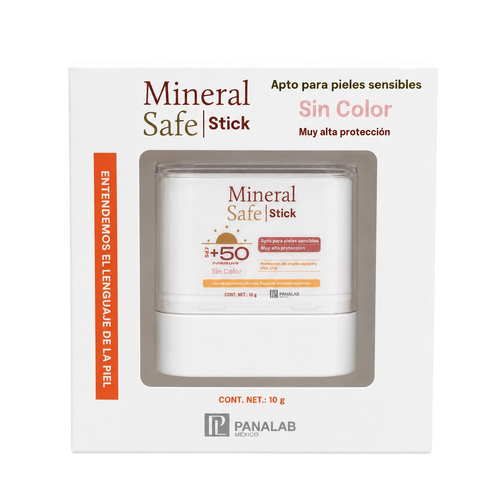 Panalab Mineral Safe Stick Sin Color SPF50 10 g protector solar mineral en barra