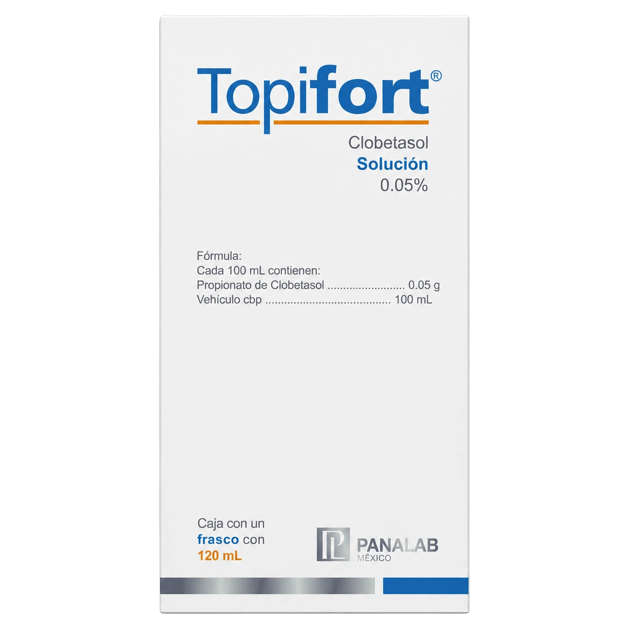 Panalab TopiFort Solución Clobetasol 0.05% 120 ml para cuero cabelludo