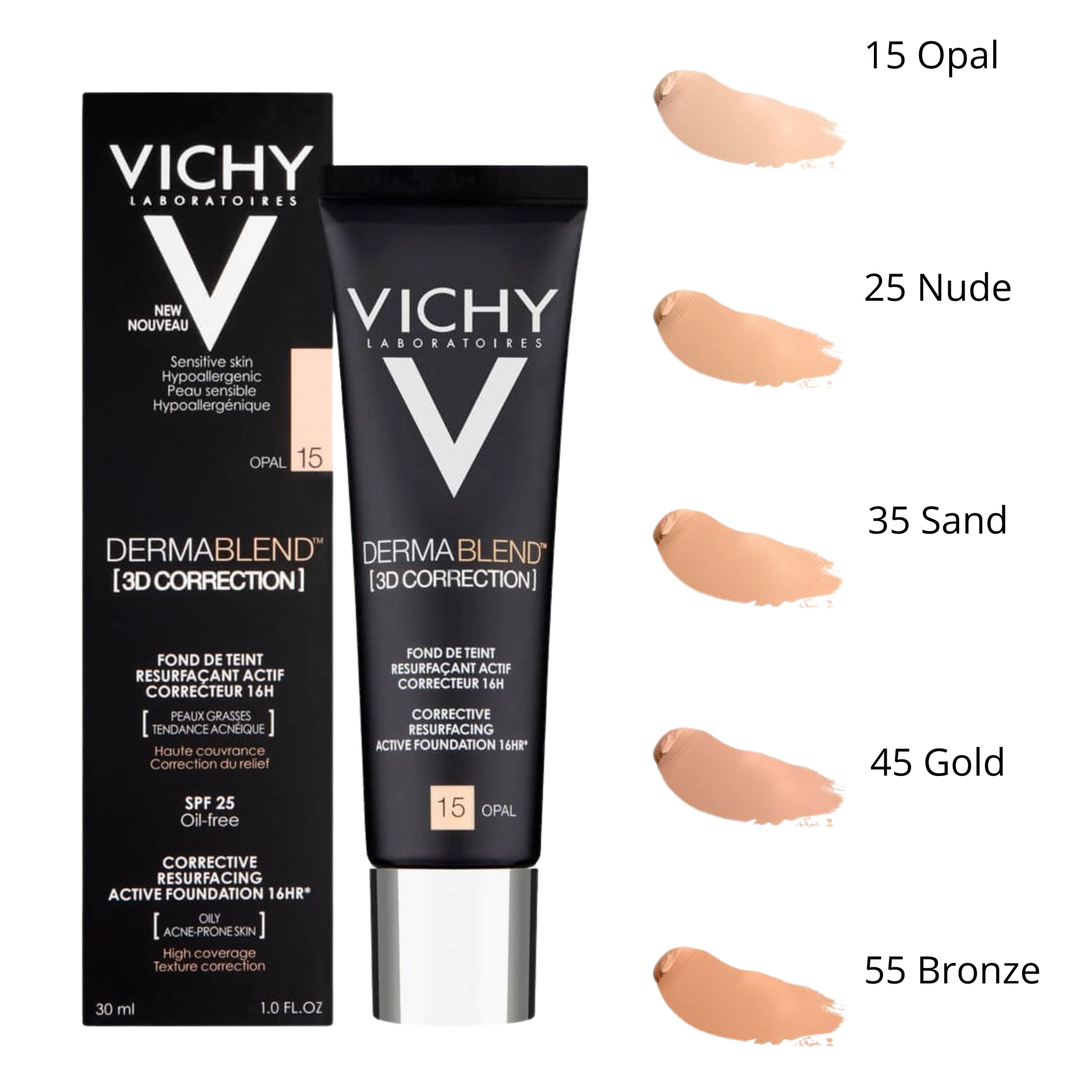 Vichy Dermablend Corrector De Maquillaje 3D 30ml - Derma y Laser Boutique