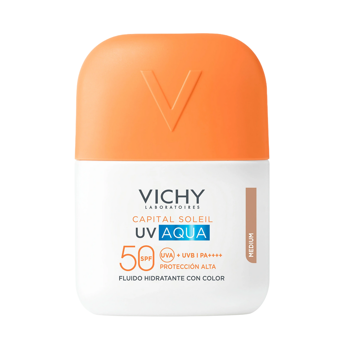 Vichy Capital Soleil UV Aqua FPS50 Tono Medio 50 ml, protector solar facial hidratante con color y textura ligera